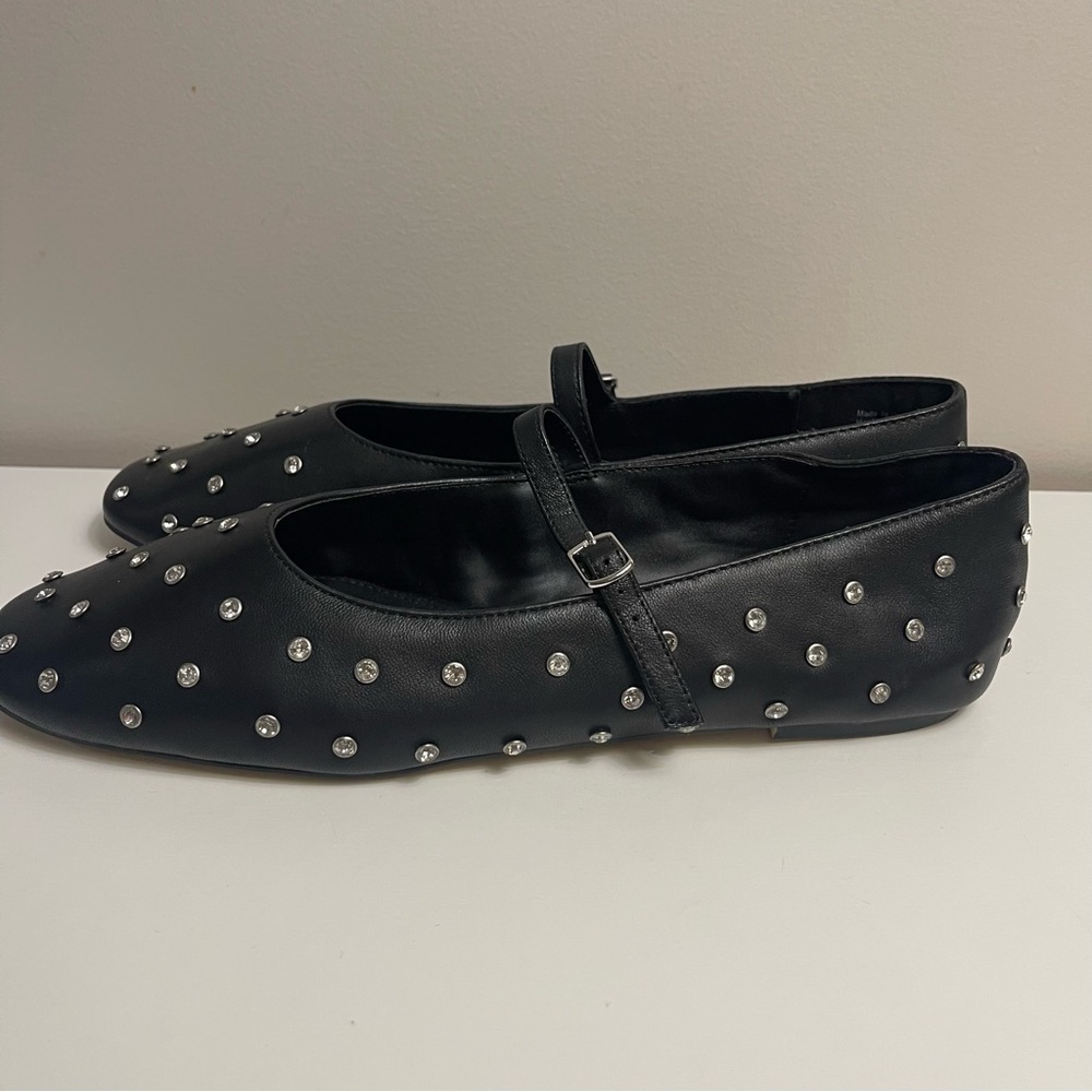 ALDO Marylina Studded Ballet with Buckle in Black‎ Leather - Picture 7 of 8